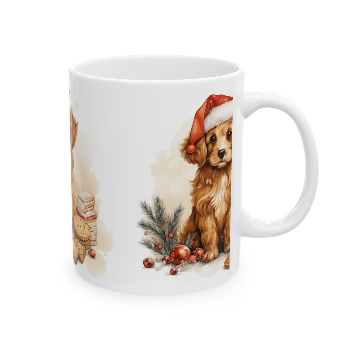 Christmas Puppy Coffee Mug – Cute Dog in Santa Hat 11oz  Item #912588