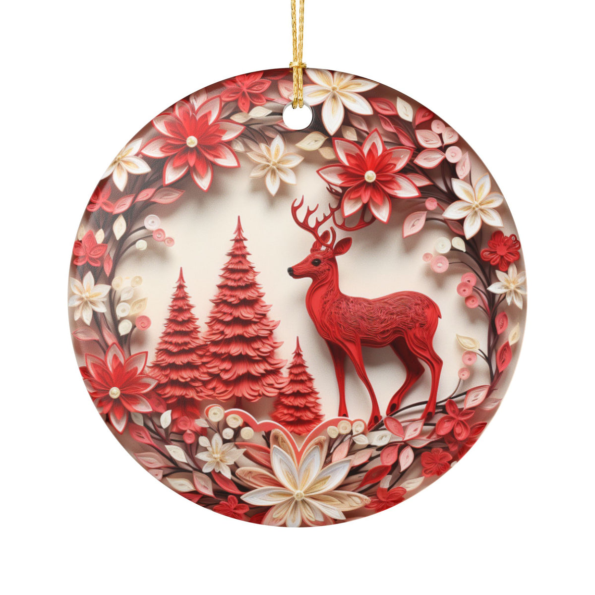 Red Reindeer Christmas Ornament   Item #384235