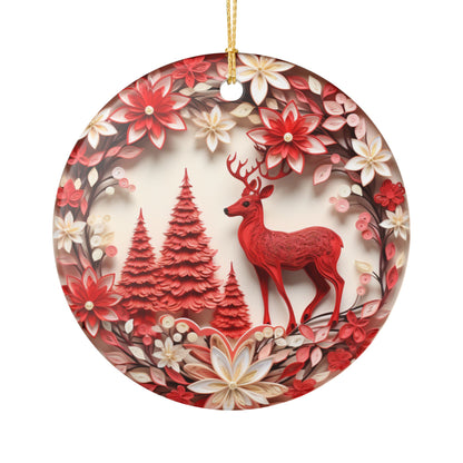 Red Reindeer Christmas Ornament   Item #384235