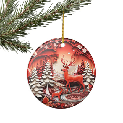 Winter Deer Ceramic Ornament   Item #878992