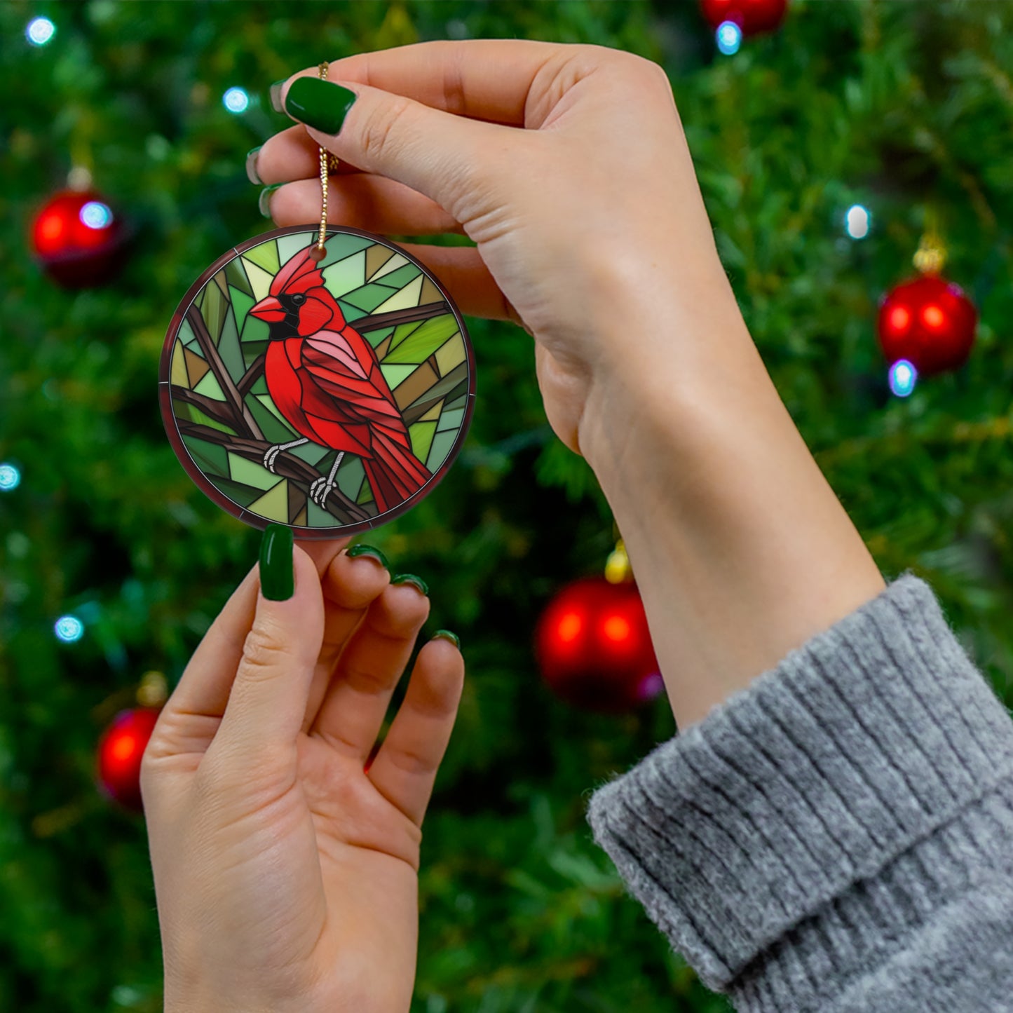 Christmas Cardinal Ceramic Ornament          Item #1826815