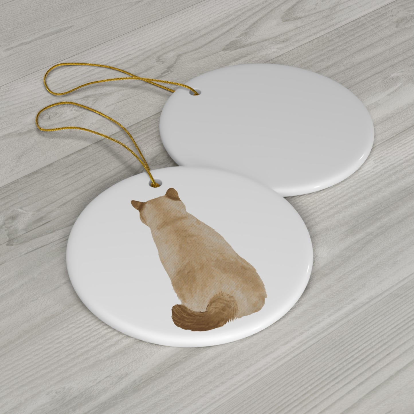 Cat Ceramic Disc Ornament           Item #790546