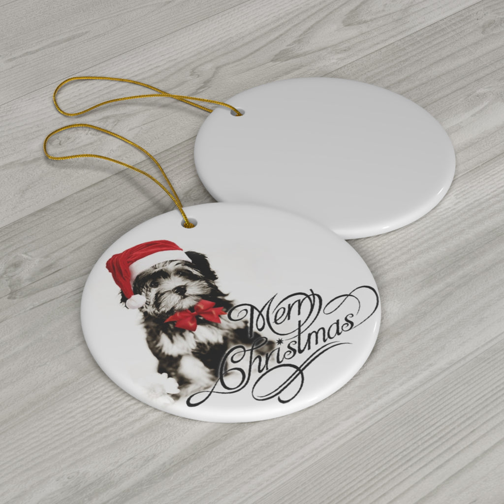 Merry Christmas From The Dog Ceramic Disc Ornament          Item #6021037 - Buckshot's Bargain Barn