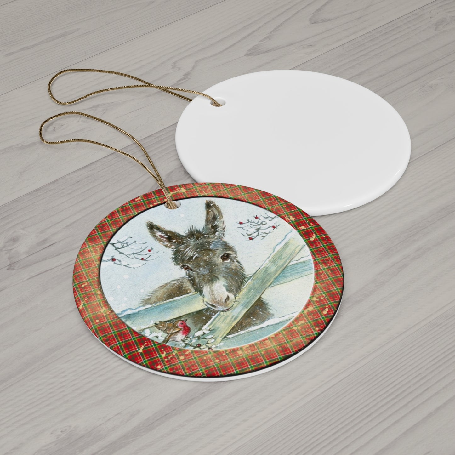 Donkey Ceramic Disc Ornament     Item #8024182