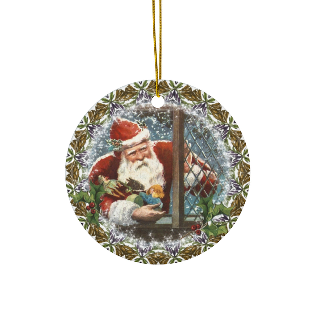 Santa Ceramic Disc Ornament           Item #7281469 - Buckshot's Bargain Barn