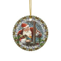 Santa Ceramic Disc Ornament           Item #7281469 - Buckshot's Bargain Barn