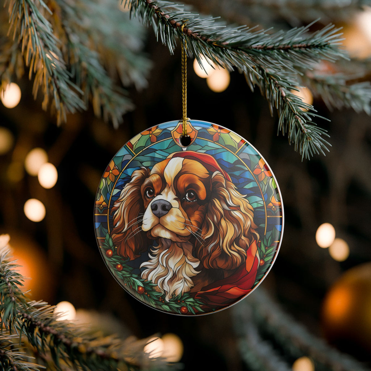 Cavalier King Charles Spaniel Dog Christmas Ceramic Ornament Item #119045