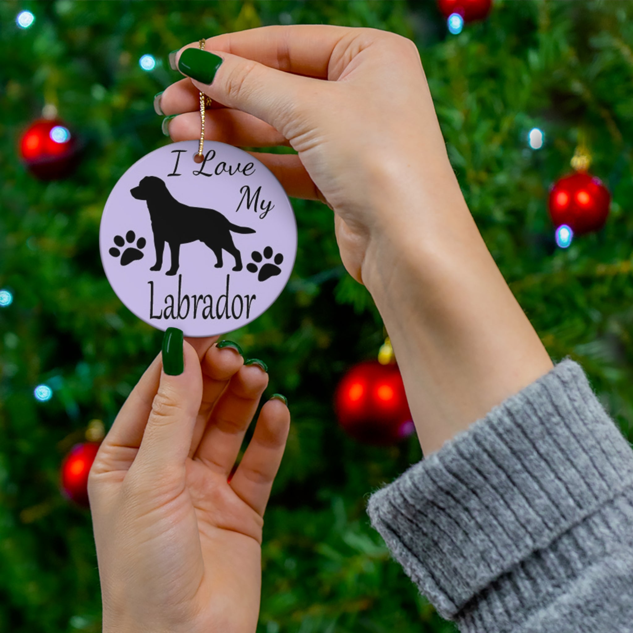 I Love My Labrador Retriever Ceramic Disc Ornament         Item #9966127 - Buckshot's Bargain Barn