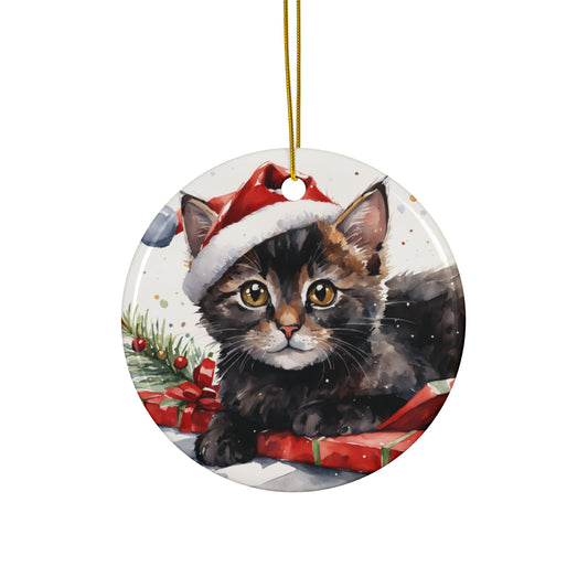 Ceramic Ornament - Christmas Cat     Item #3006265