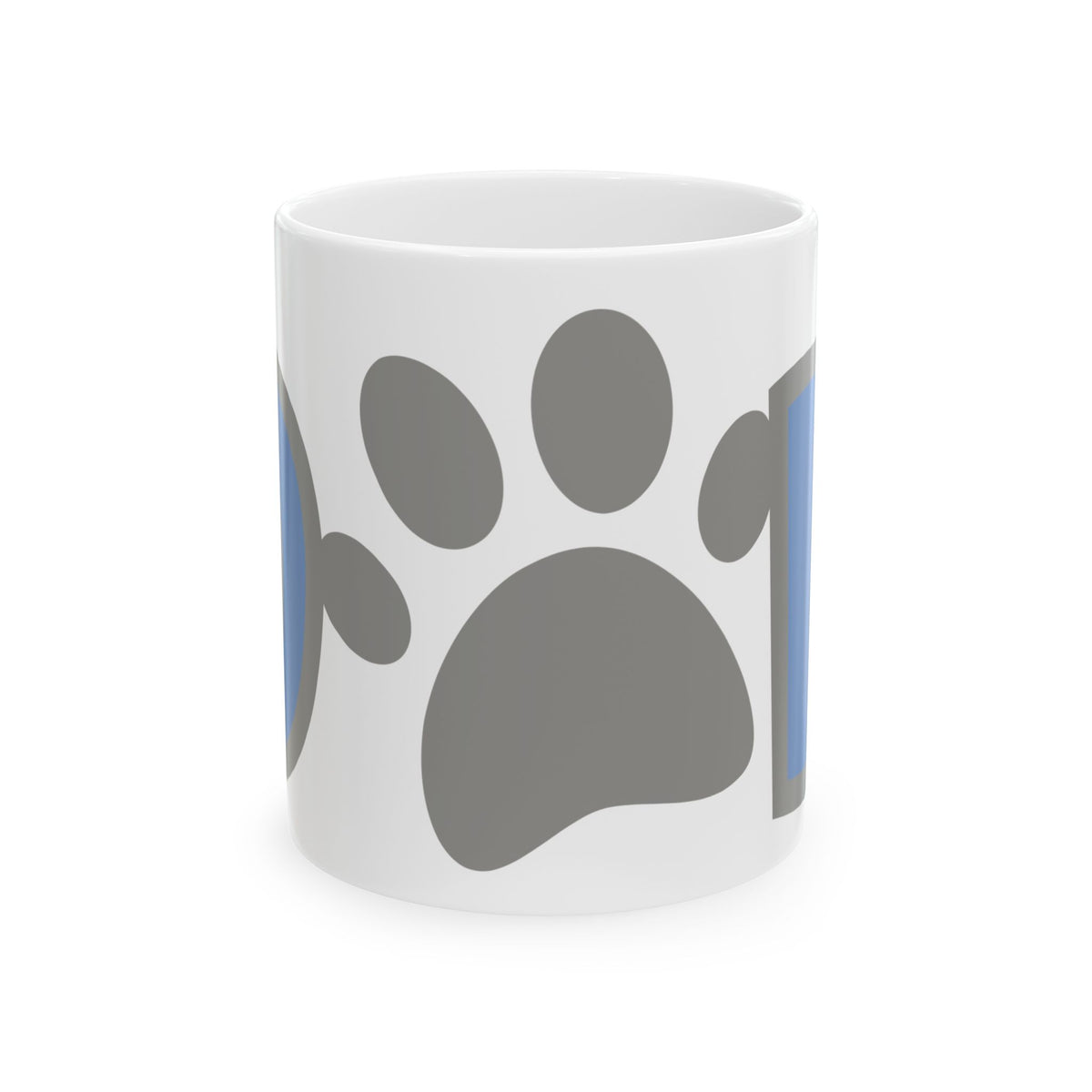 Pet Lover Dad Cat Print Ceramic Mug — Blue Accent Coffee Cup 11oz  Item #514463