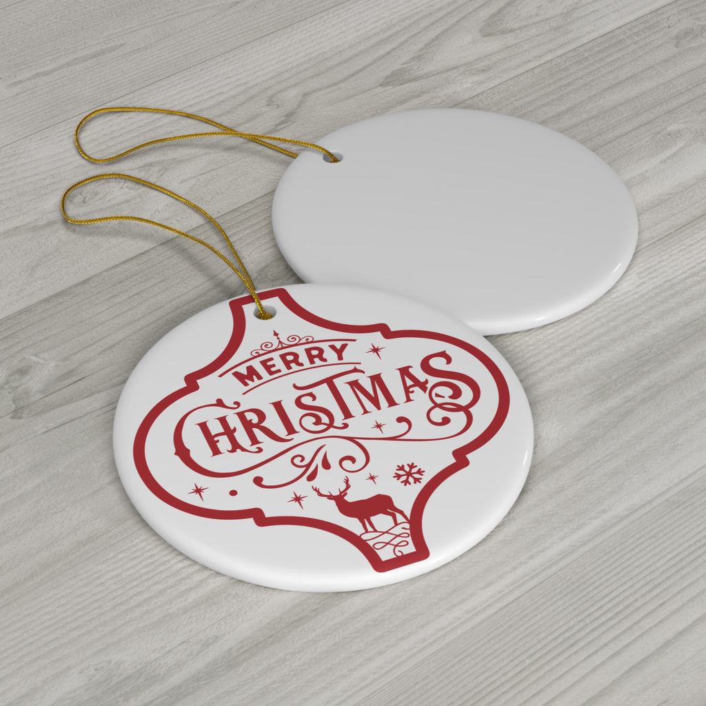 Merry Christmas Ceramic Disc Ornament          Item #5574982