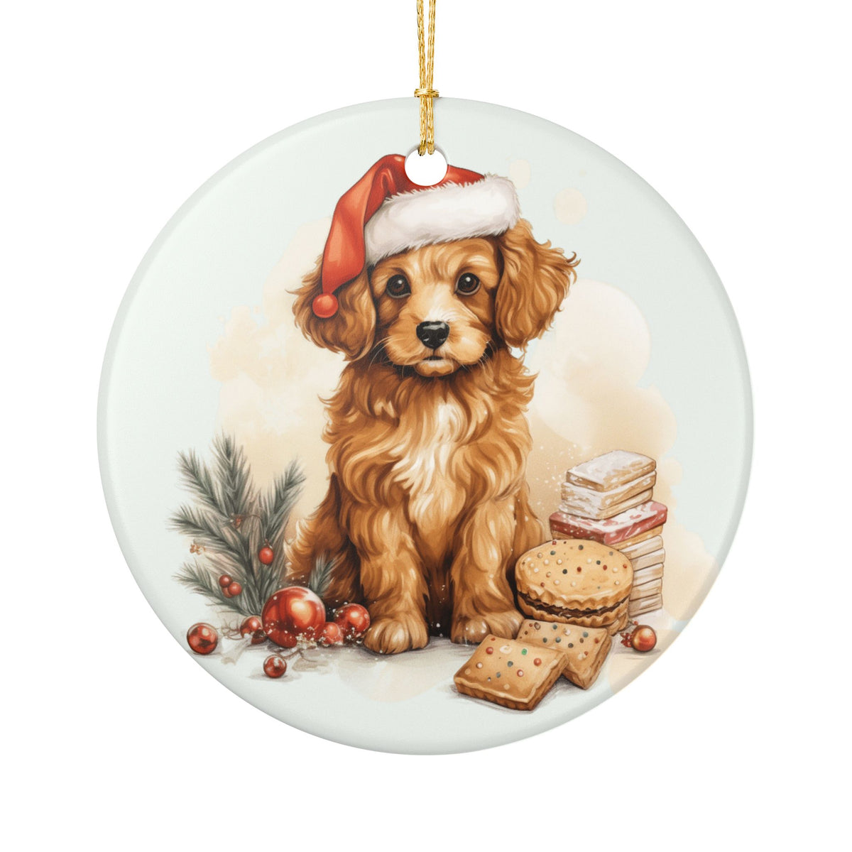 Christmas Puppy Ceramic Ornament     Item #372393