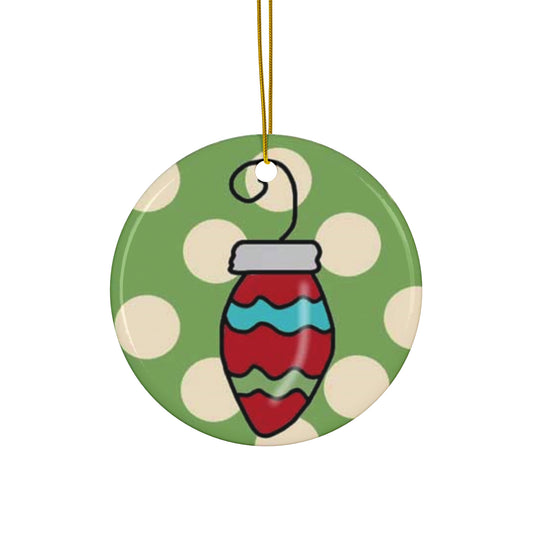 Christmas Bulb Ceramic Disc Ornament        Item #1592521