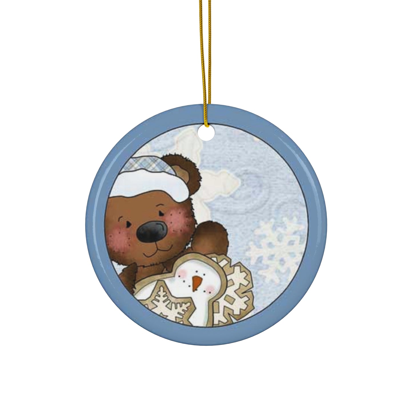 Christmas Bear Ceramic Disc Ornament       Item #4236695