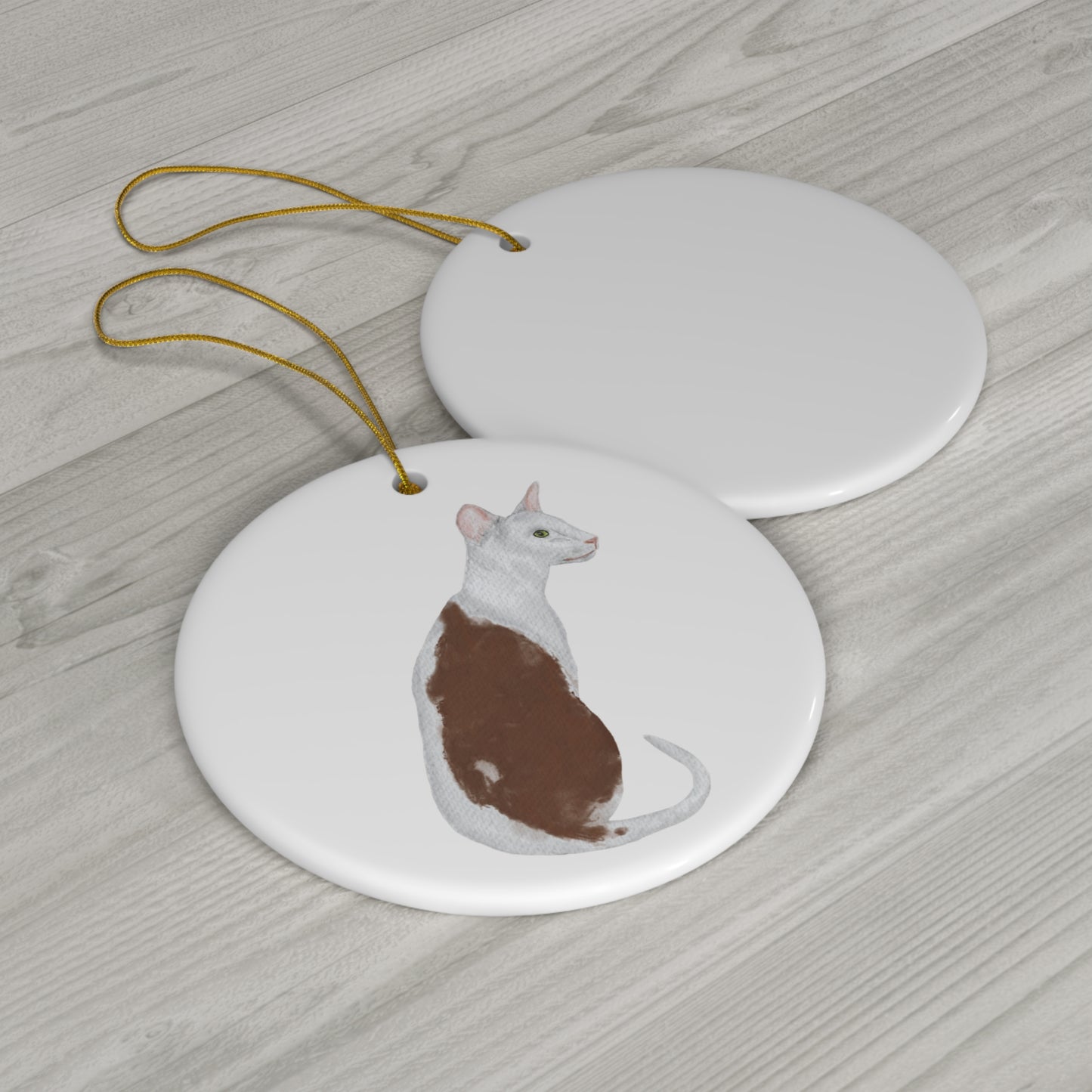 Cat Ceramic Disc Ornament          Item #402286