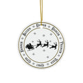 Santa Sleigh Reindeer Ceramic Disc Ornament           Item #1056987