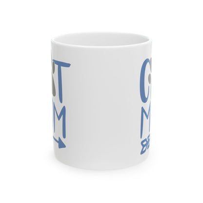 Ceramic Mug - "Cat Mom" Blue Graphic Coffee Tea Cup 11oz   Item #767604