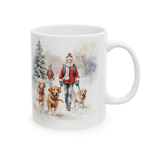 Christmas Winter Wonderland Santa & Reindeer Ceramic Mug 11oz  Item #652515