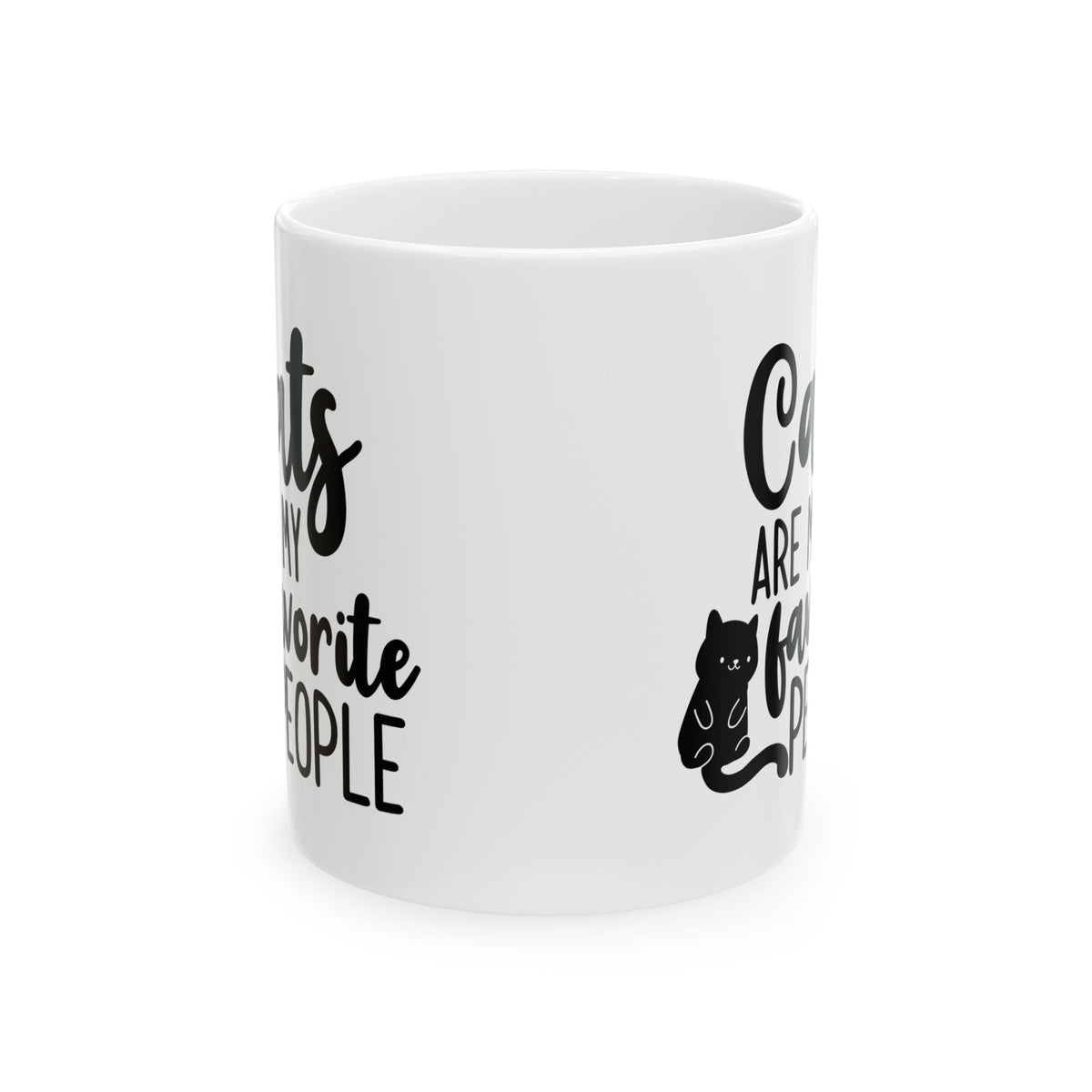 Cat Lovers Mug — “Cats Are My Favorite People” Ceramic Coffee Cup 11oz   Item #255047