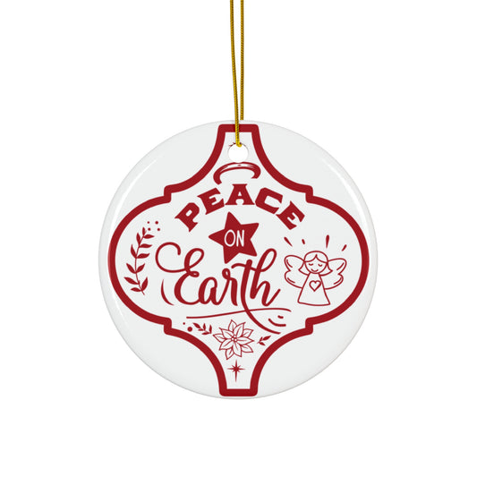 Peace On Earth Ceramic Disc Ornament      Item #9097874