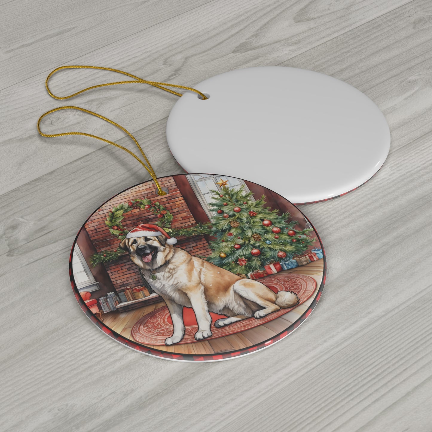 Ceramic Ornament - Anatolian Shepherd Christmas Dog       Item #105412