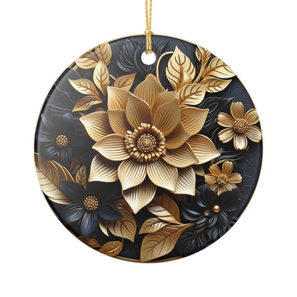 Elegant Floral Ceramic Ornament – Botanical Home Decor    Item #49221