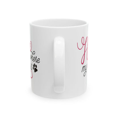 Ceramic Mug - "Home is Where My Dog Is" Paw Print Coffee Cup 11oz   Item #190816