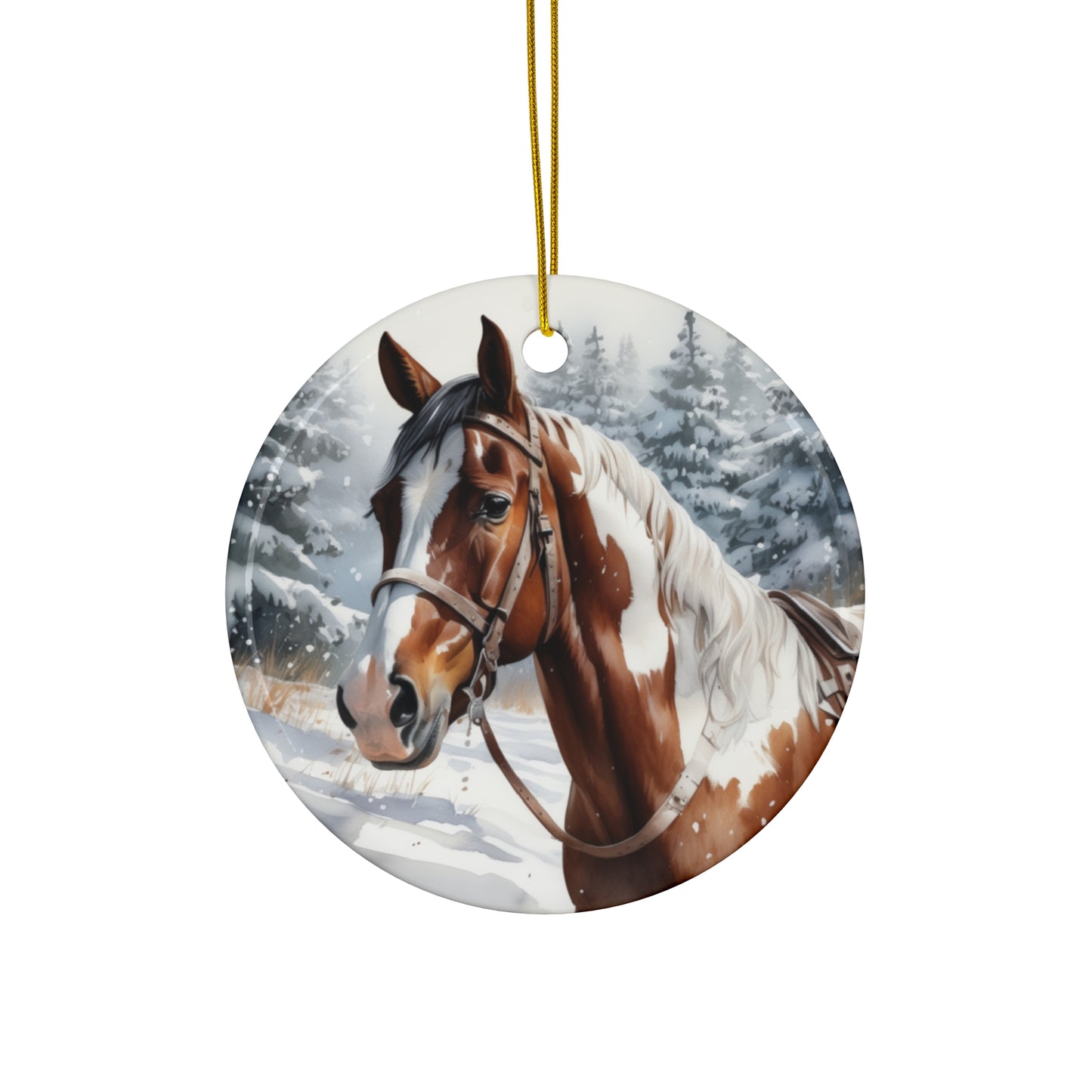 Horse Christmas Ceramic Disc Ornament     Item #6166874