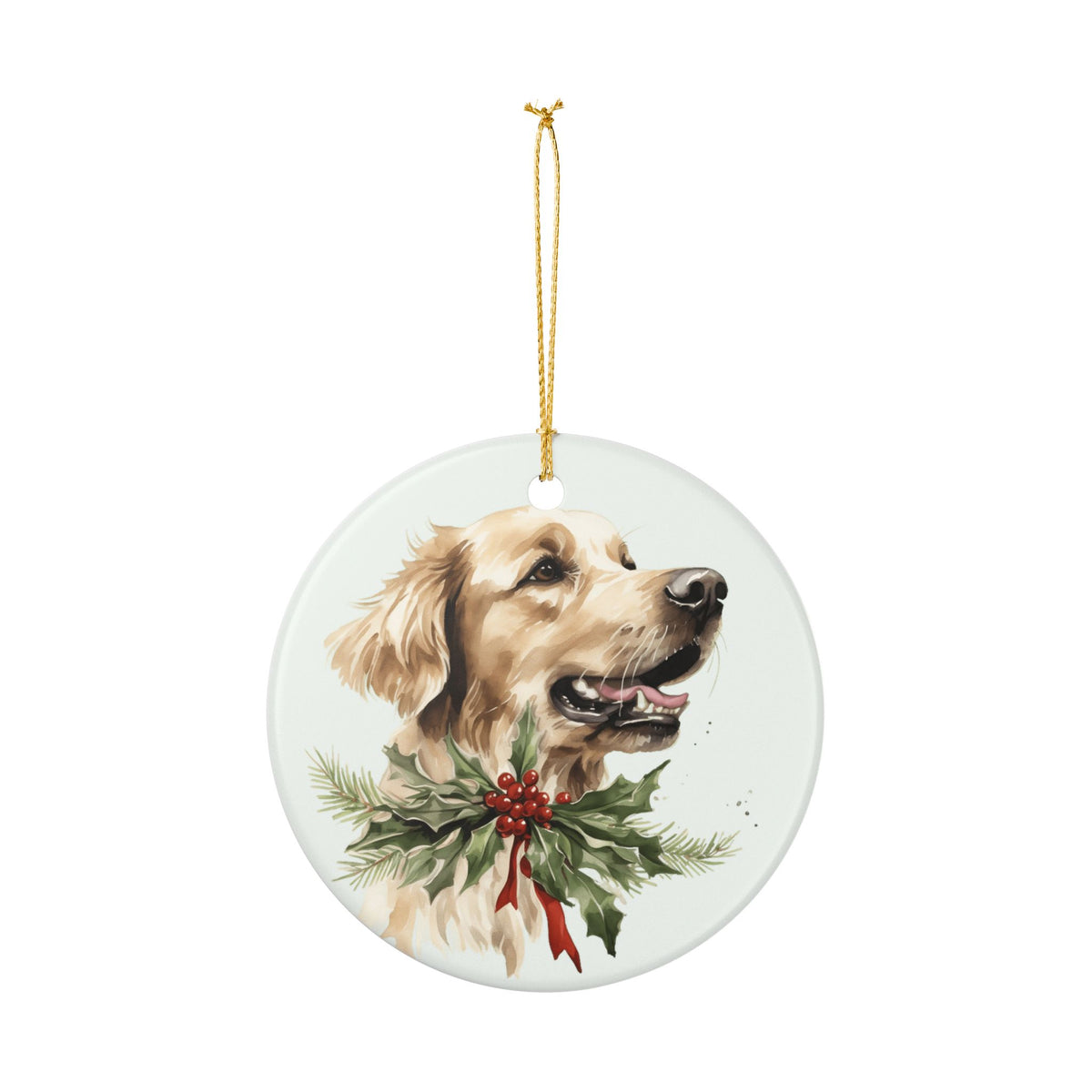 Golden Retriever Christmas Ceramic Ornament   Item #970596