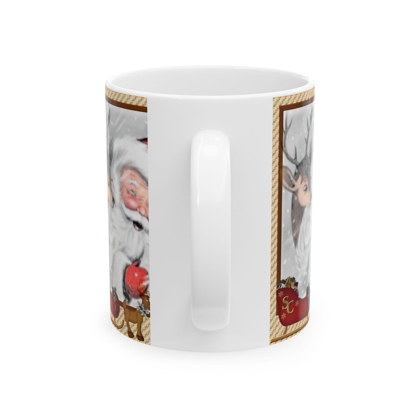 Christmas Santa & Reindeer Ceramic Mug 11oz  Item #291805