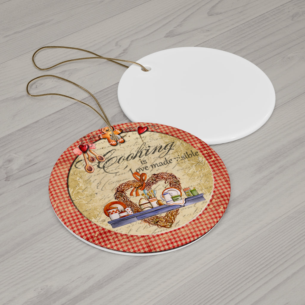 Gingerbread Kitchen Ceramic Disc Ornament     Item #7175186