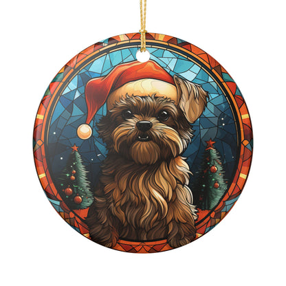 Brussels Griffon Dog Christmas Ceramic Ornament Item #63887