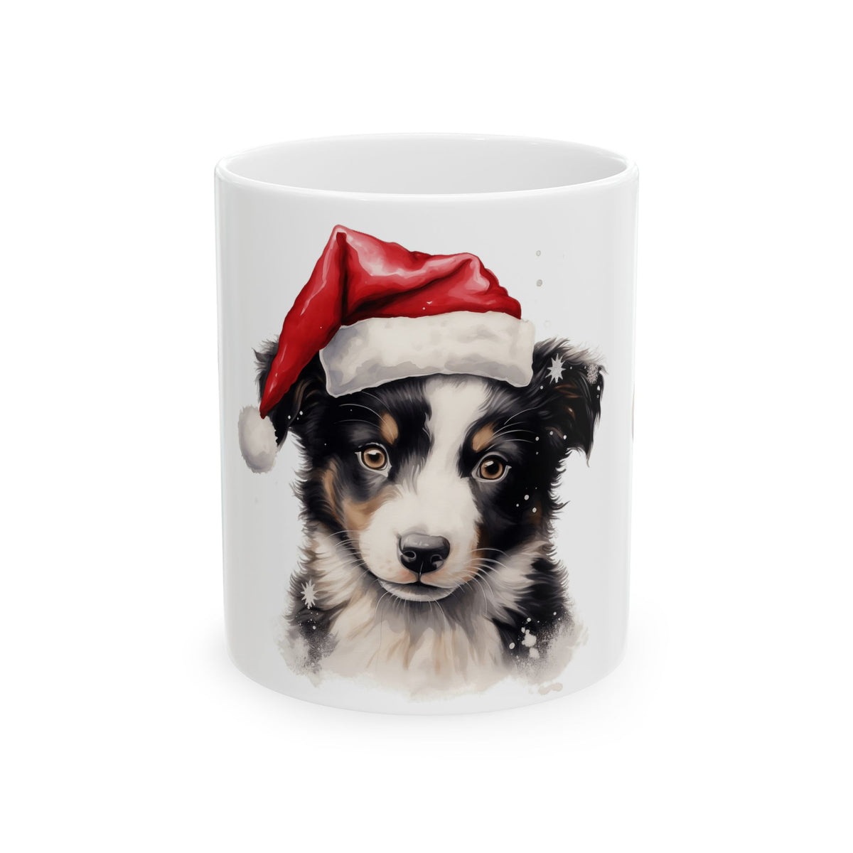 Christmas Puppy Mug — Cute Dog with Santa Hat Ceramic Coffee Cup 11oz  Item #417038