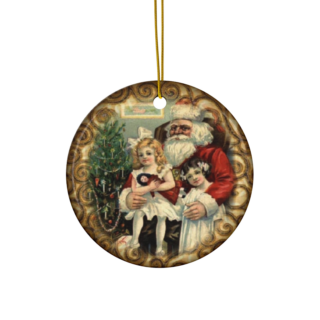 Santa Ceramic Disc Ornament           Item #8032157