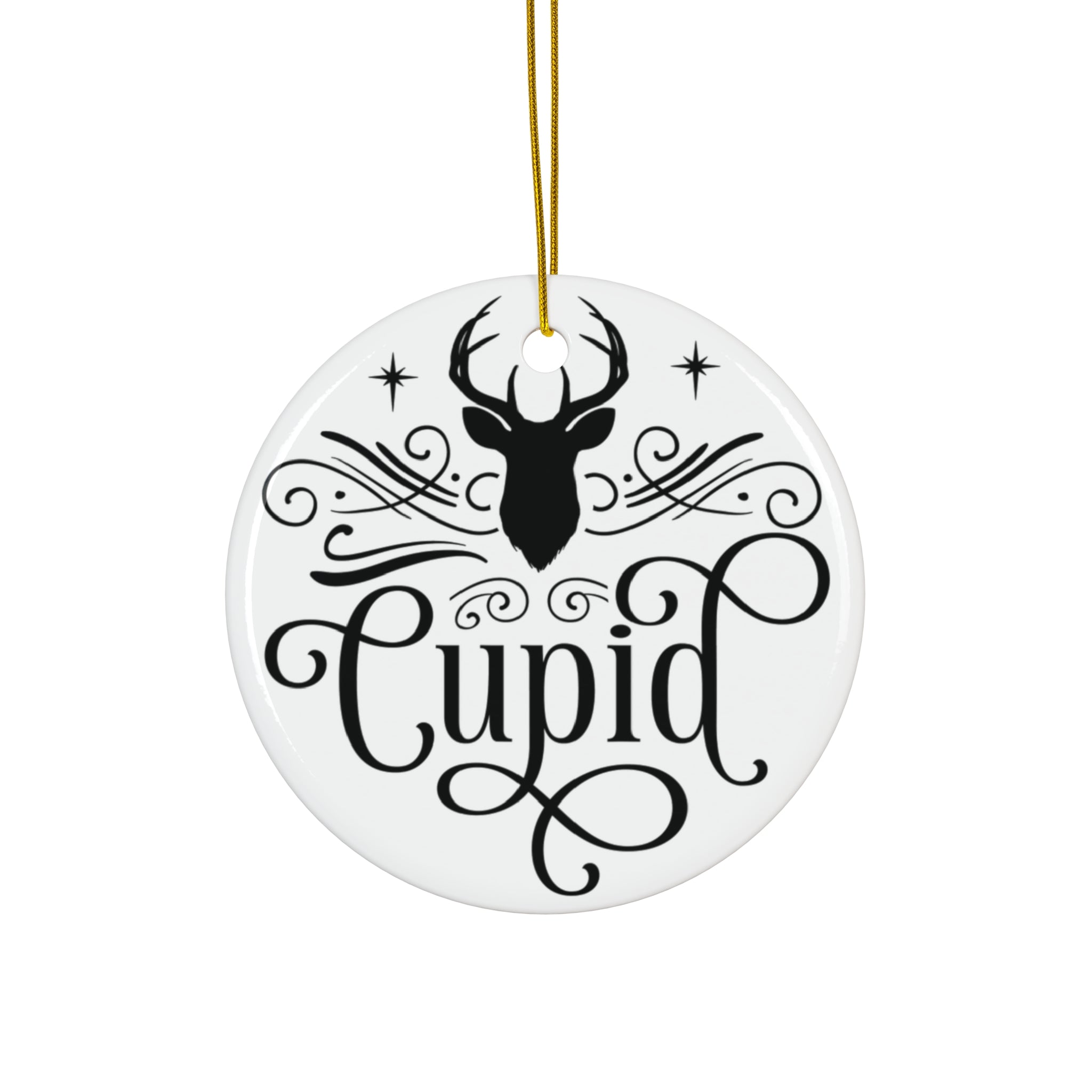Cupid Reindeer Ceramic Ornament      Item #8705066 - Buckshot's Bargain Barn