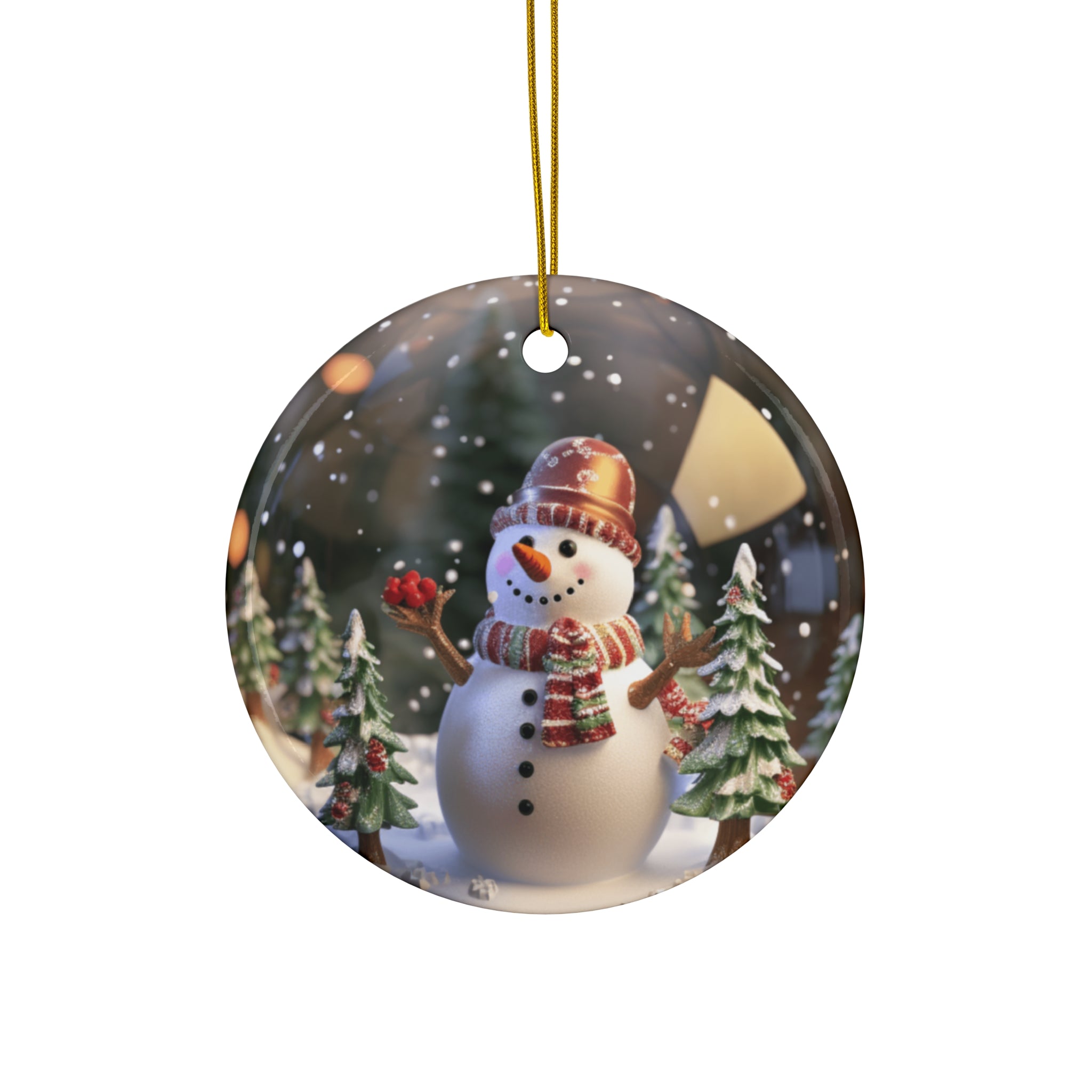Globe Snowman Ceramic Ornament          Item #519111