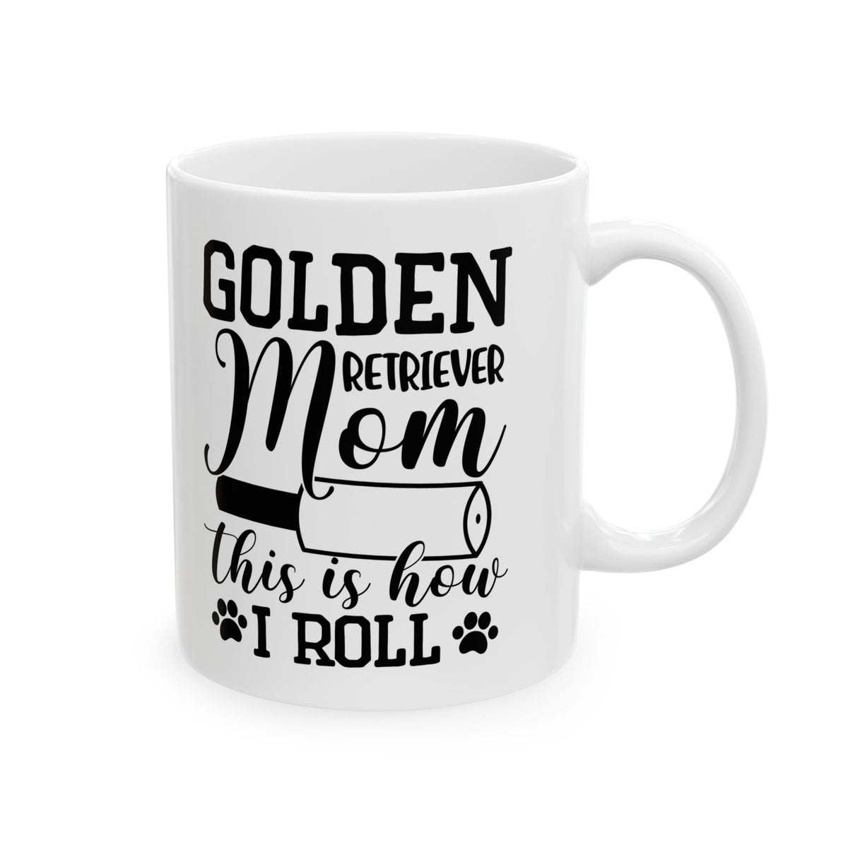 Golden Retriever Mom Coffee Mug – "Golden Retriever Mom" Paw Print Ceramic Mug 11oz   Item #329626