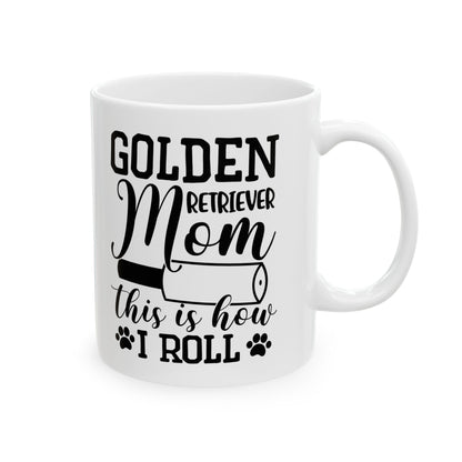Golden Retriever Mom Coffee Mug – "Golden Retriever Mom" Paw Print Ceramic Mug 11oz   Item #329626