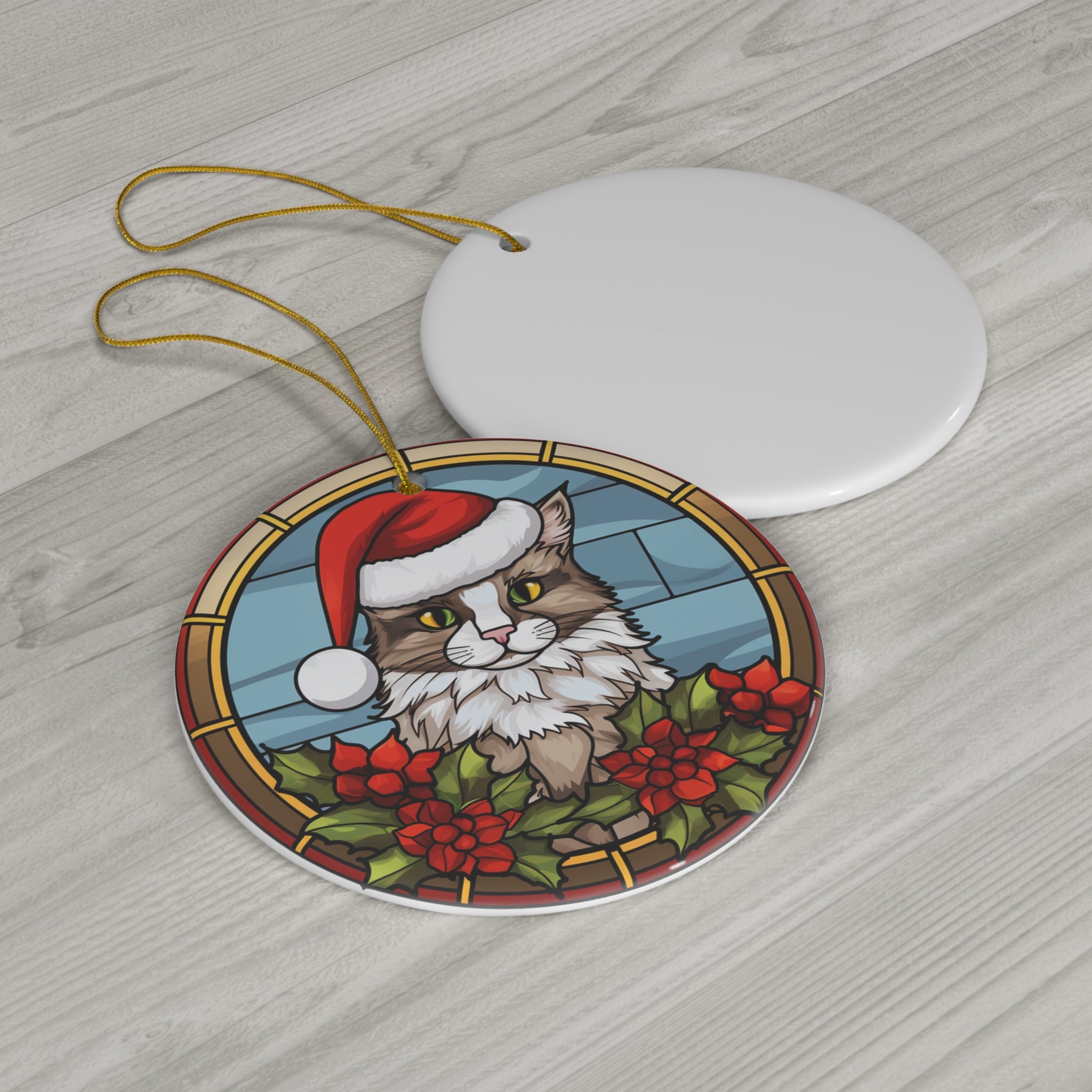 Santa Cat Ceramic Ornament             Item #3702253 - Buckshot's Bargain Barn