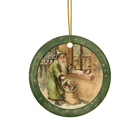 Santa Ceramic Disc Ornament            Item #6891714