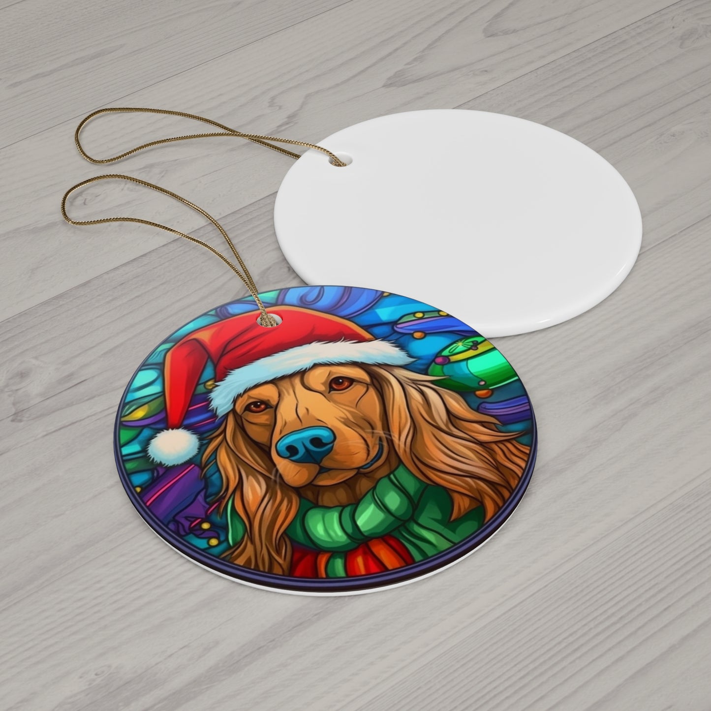 Dog Ceramic Disc Ornament            Item #29425