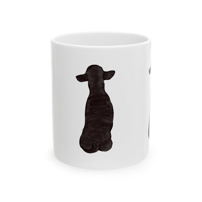 Dog Silhouette Mug – Back View Ceramic Coffee Cup 11oz    Item #7939