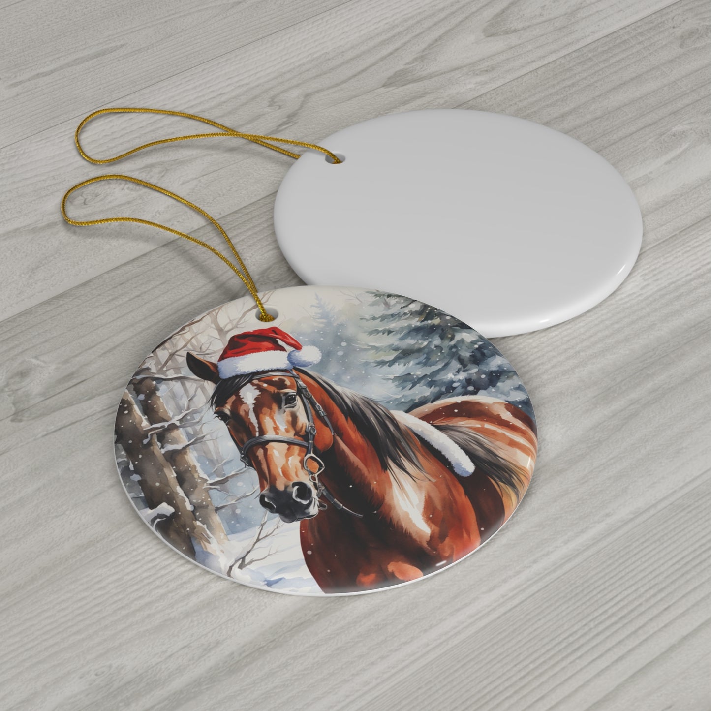 Ceramic Ornament - Horse Christmas      Item #2693944