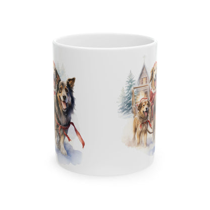Festive Christmas Dogs Ceramic Mug 11oz  Item #972996