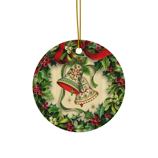 Christmas Scene Ceramic Disc Ornament         Item #7996197