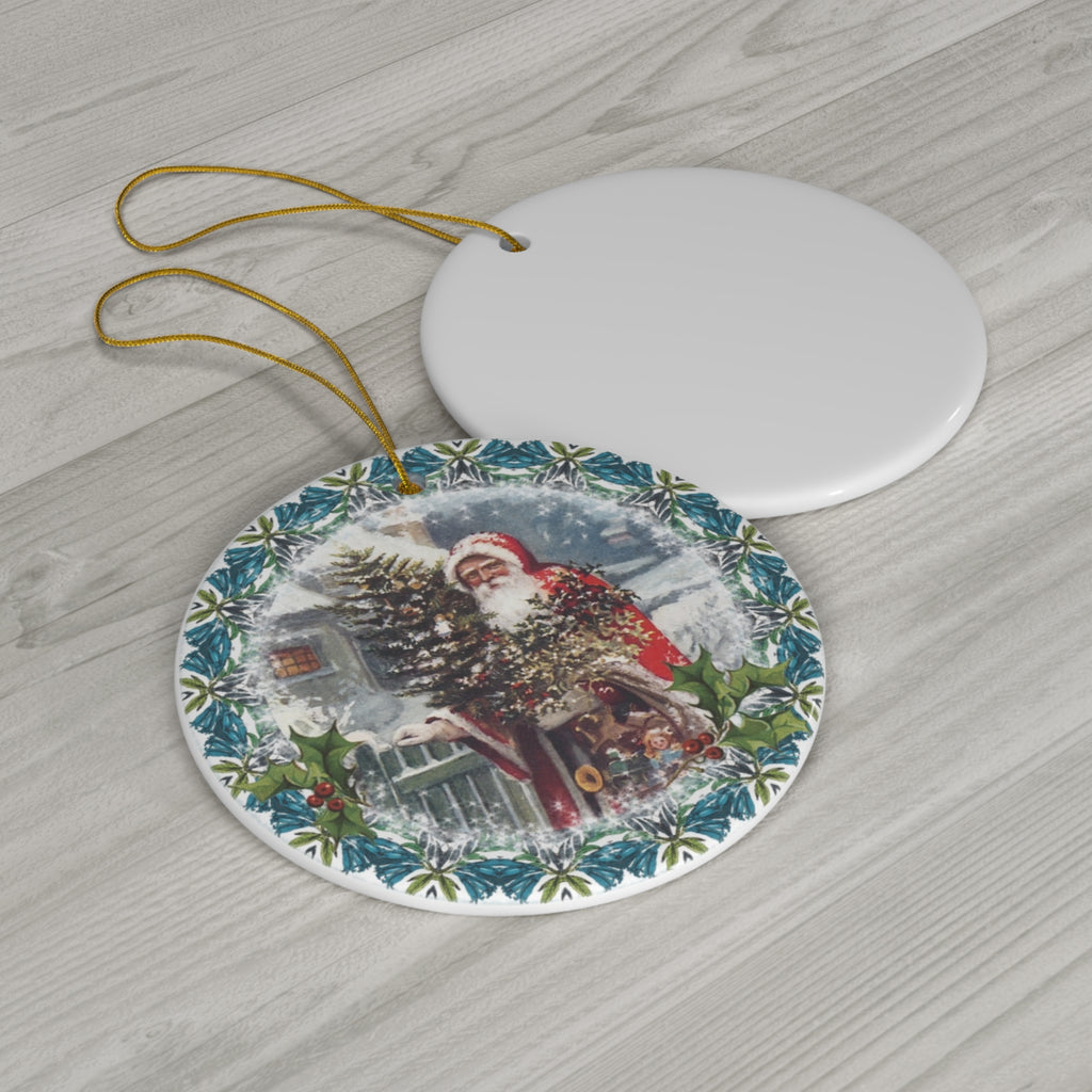 Santa Ceramic Disc Ornament          Item #1138073