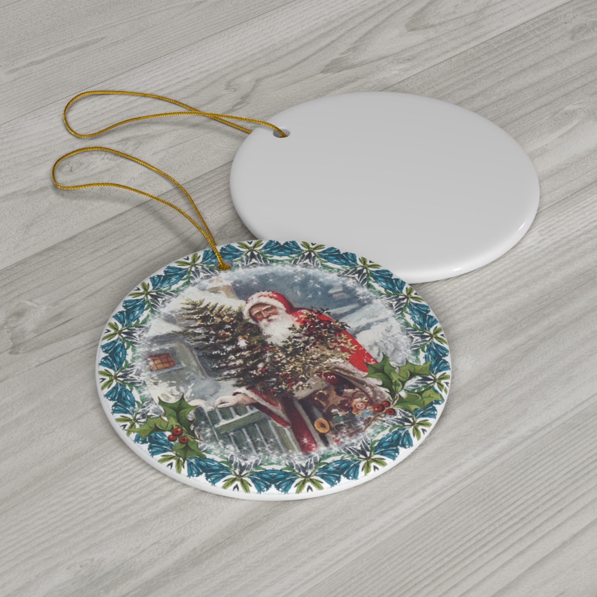 Santa Ceramic Disc Ornament          Item #1138073