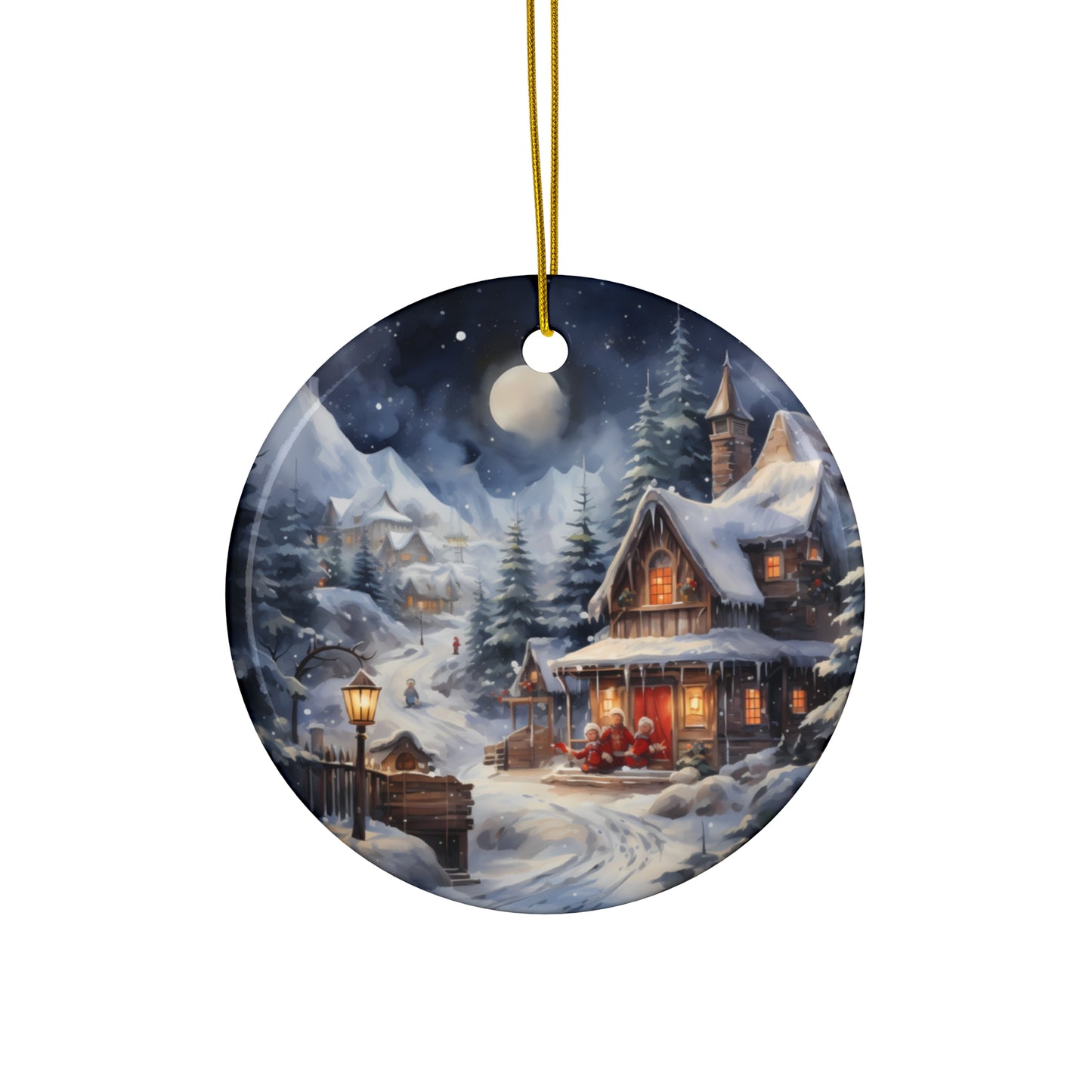 Ceramic Ornament - Christmas Scene       Item #1625684