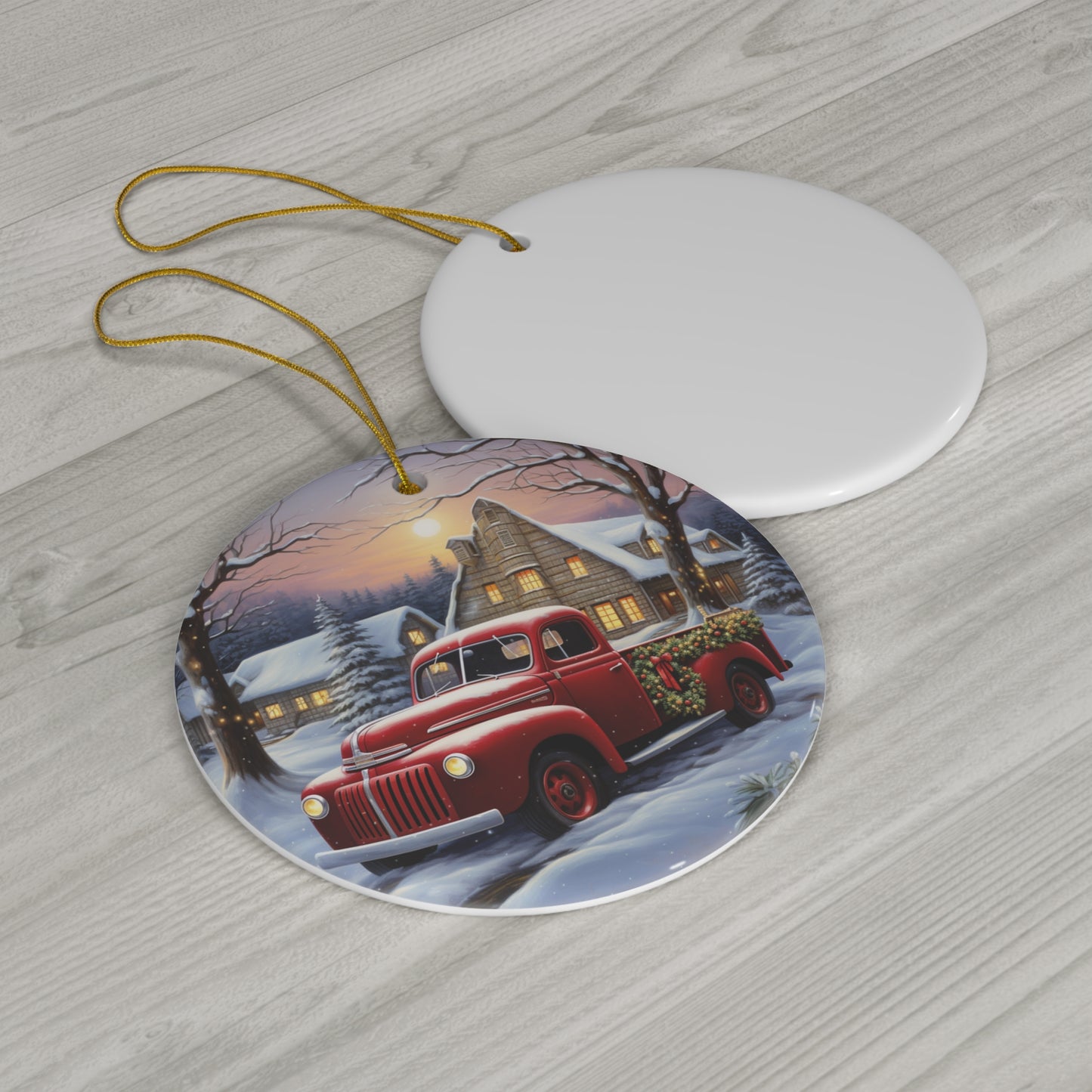 Ceramic Ornament - Country Christmas Truck    Item #6373482