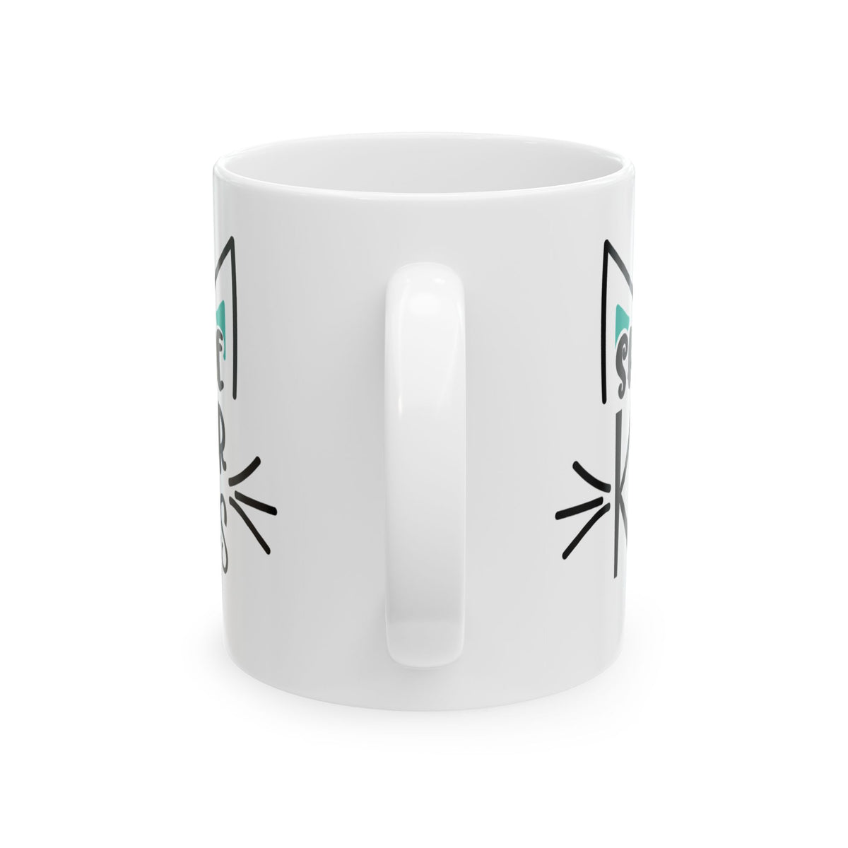 Cat Ears Ceramic Mug - "Show Me Your Kitties" Funny Cat Lover Coffee Mug 11oz   Item #289781
